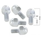 Wheel bolts chromed (5 pieces) Thread size: M12 X 1.5 Total length: 45 mm Thread length: 20 mm Wrench size: 22 mm Collar: ball